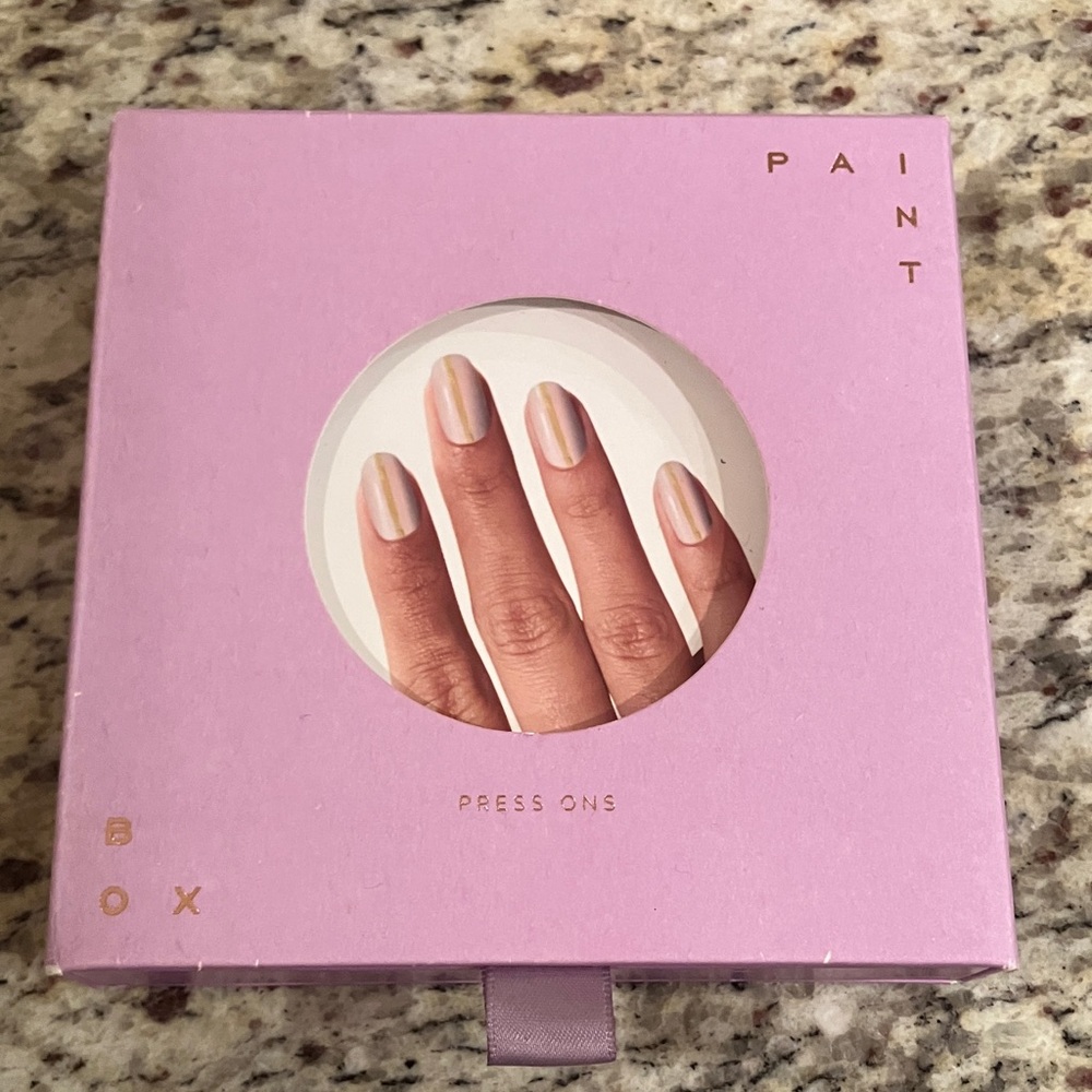 Paintbox Press On Nail Set Beige Neutral Glossy Salon Quality Kit New In Box